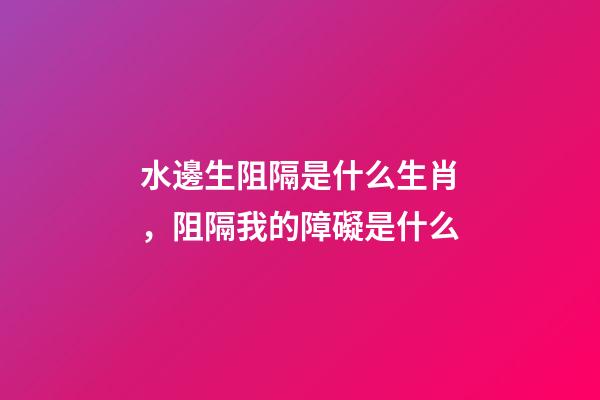 水邊生阻隔是什么生肖，阻隔我的障礙是什么-第1張-觀點-玄機派