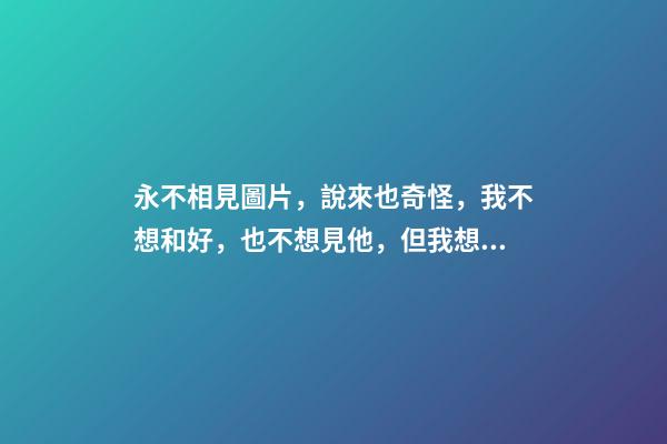 永不相見圖片，說來也奇怪，我不想和好，也不想見他，但我想他!-第1張-觀點-玄機派