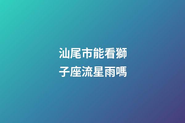 汕尾市能看獅子座流星雨嗎-第1張-星座運勢-玄機派
