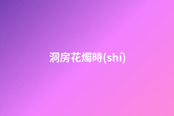 洞房花燭時(shí)