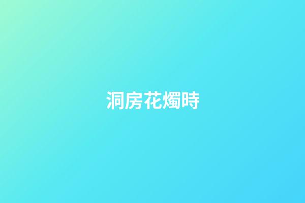 洞房花燭時
