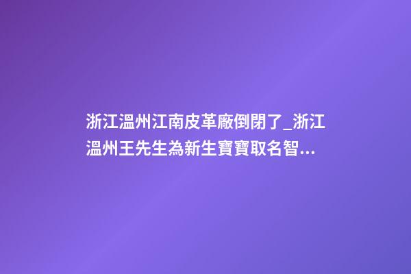 浙江溫州江南皮革廠倒閉了_浙江溫州王先生為新生寶寶取名智慧型套餐-第1張-公司起名-玄機(jī)派