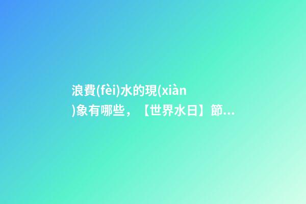 浪費(fèi)水的現(xiàn)象有哪些，【世界水日】節(jié)約用水-第1張-觀點(diǎn)-玄機(jī)派