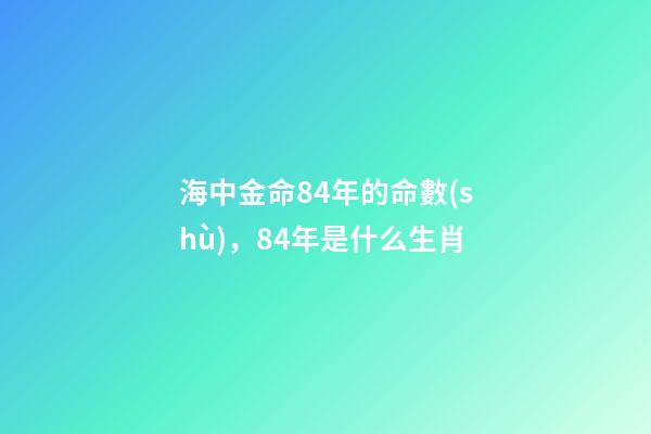 海中金命84年的命數(shù)，84年是什么生肖