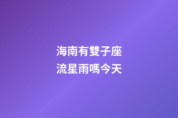 海南有雙子座流星雨嗎今天