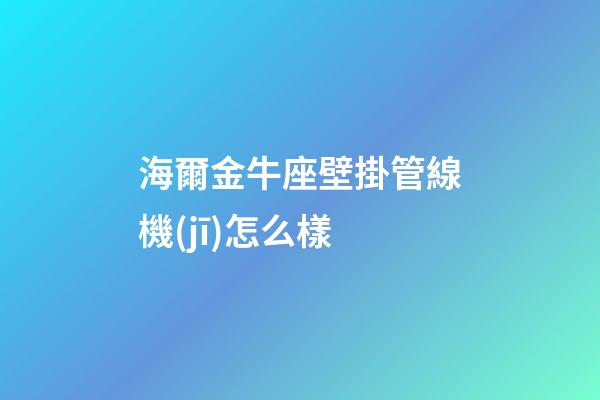 海爾金牛座壁掛管線機(jī)怎么樣