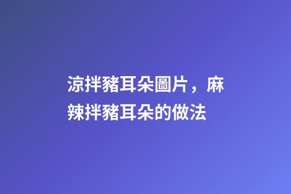 涼拌豬耳朵圖片，麻辣拌豬耳朵的做法-第1張-觀點(diǎn)-玄機(jī)派