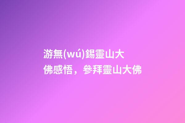游無(wú)錫靈山大佛感悟，參拜靈山大佛