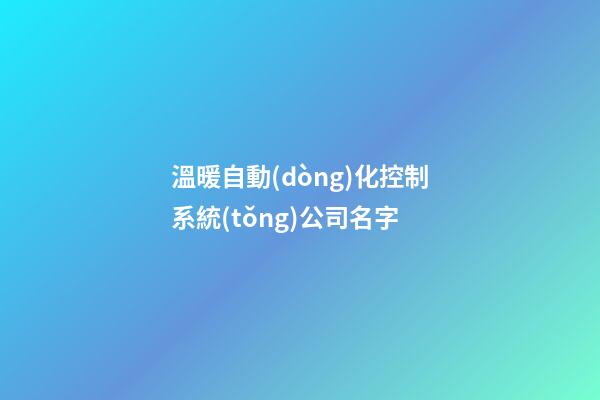 溫暖自動(dòng)化控制系統(tǒng)公司名字-第1張-公司起名-玄機(jī)派
