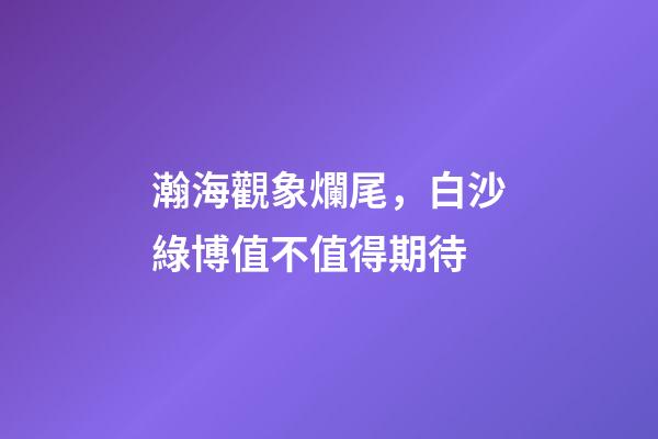瀚海觀象爛尾，白沙綠博值不值得期待-第1張-觀點-玄機派