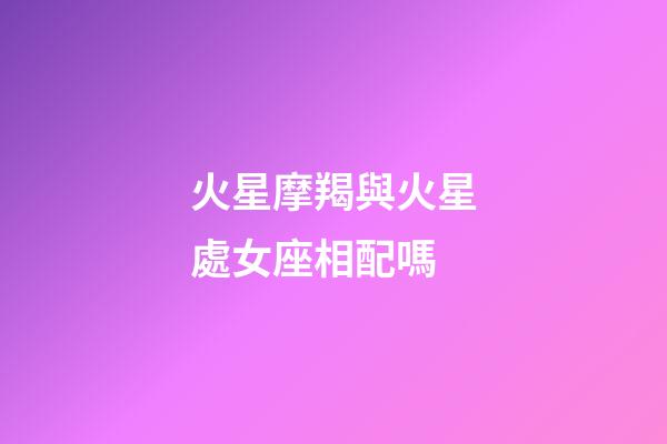 火星摩羯與火星處女座相配嗎-第1張-星座運勢-玄機派