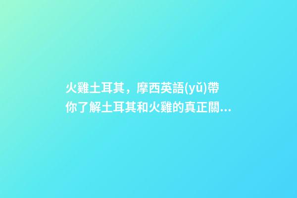 火雞土耳其，摩西英語(yǔ)帶你了解土耳其和火雞的真正關(guān)系-第1張-觀點(diǎn)-玄機(jī)派