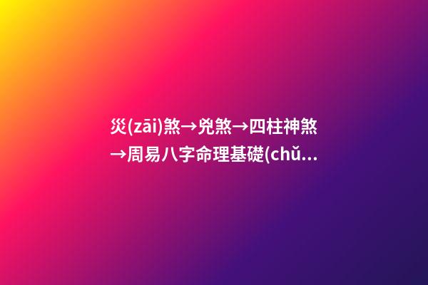 災(zāi)煞→兇煞→四柱神煞→周易八字命理基礎(chǔ)知識