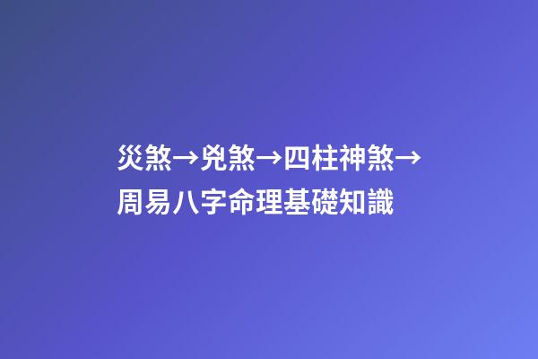 災煞→兇煞→四柱神煞→周易八字命理基礎知識