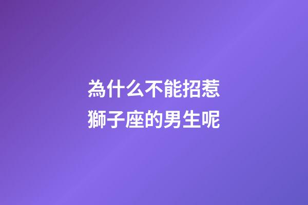 為什么不能招惹獅子座的男生呢-第1張-星座運勢-玄機派