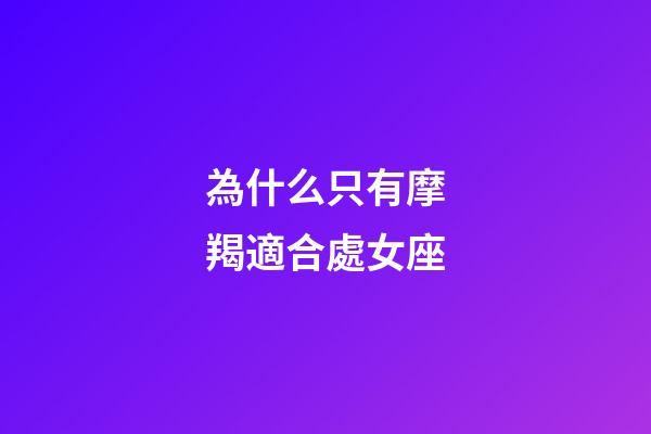 為什么只有摩羯適合處女座-第1張-星座運勢-玄機派