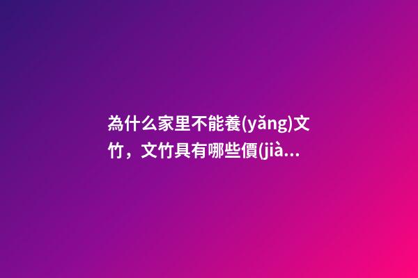 為什么家里不能養(yǎng)文竹，文竹具有哪些價(jià)值