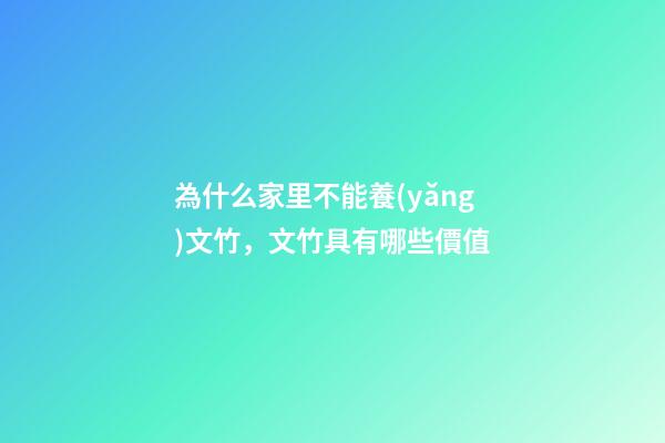 為什么家里不能養(yǎng)文竹，文竹具有哪些價值