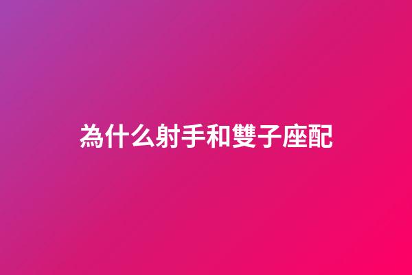 為什么射手和雙子座配-第1張-星座運勢-玄機派