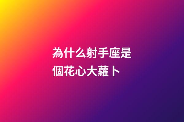 為什么射手座是個花心大蘿卜-第1張-星座運勢-玄機派