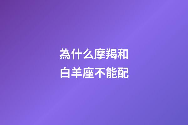 為什么摩羯和白羊座不能配-第1張-星座運勢-玄機派