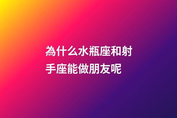 為什么水瓶座和射手座能做朋友呢-第1張-星座運勢-玄機派
