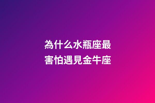 為什么水瓶座最害怕遇見金牛座-第1張-星座運勢-玄機派