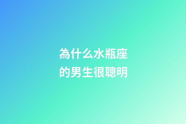 為什么水瓶座的男生很聰明-第1張-星座運勢-玄機派
