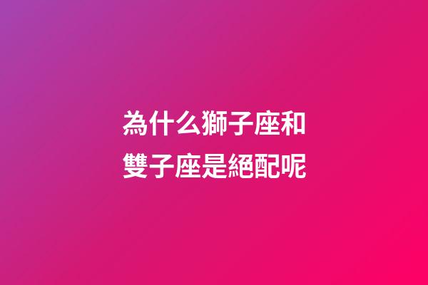 為什么獅子座和雙子座是絕配呢-第1張-星座運勢-玄機派