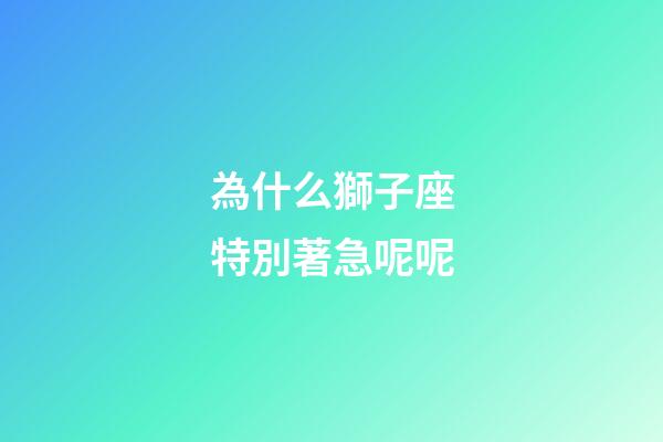 為什么獅子座特別著急呢呢-第1張-星座運勢-玄機派