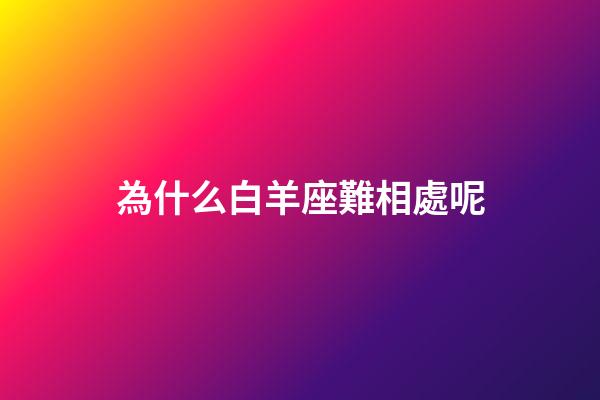 為什么白羊座難相處呢-第1張-星座運勢-玄機派