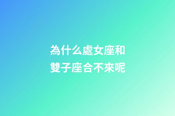 為什么處女座和雙子座合不來呢-第1張-星座運勢-玄機派
