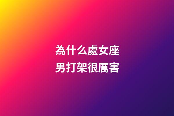 為什么處女座男打架很厲害-第1張-星座運勢-玄機派