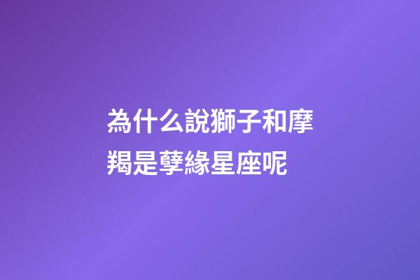 為什么說獅子和摩羯是孽緣星座呢-第1張-星座運勢-玄機派