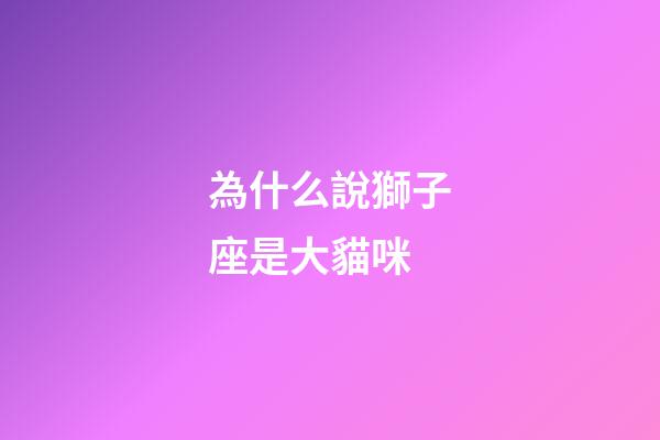 為什么說獅子座是大貓咪-第1張-星座運勢-玄機(jī)派