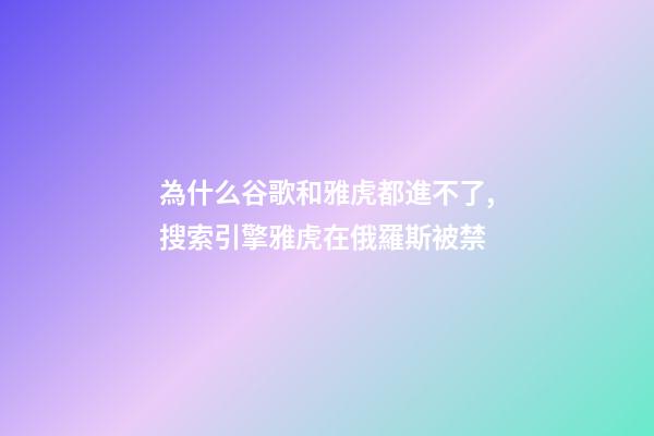 為什么谷歌和雅虎都進不了,搜索引擎雅虎在俄羅斯被禁-第1張-觀點-玄機派