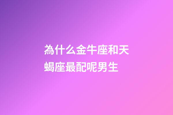 為什么金牛座和天蝎座最配呢男生-第1張-星座運勢-玄機派