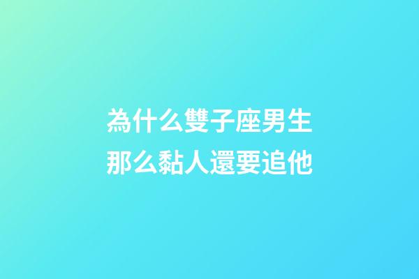 為什么雙子座男生那么黏人還要追他-第1張-星座運勢-玄機派