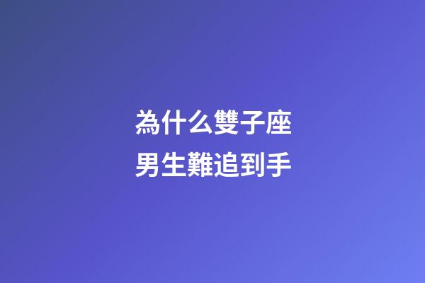 為什么雙子座男生難追到手-第1張-星座運勢-玄機派