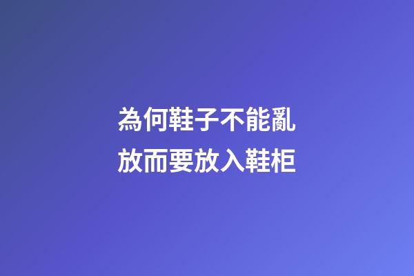 為何鞋子不能亂放而要放入鞋柜