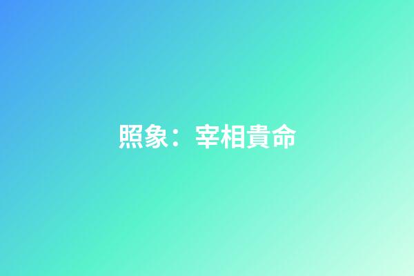 照象：宰相貴命