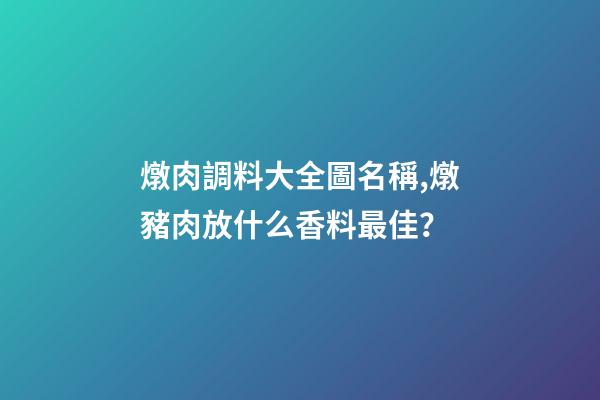 燉肉調料大全圖名稱,燉豬肉放什么香料最佳？