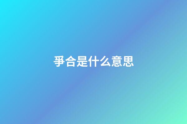 爭合是什么意思