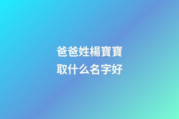 爸爸姓楊寶寶取什么名字好(爸爸姓楊寶寶取什么名字好一點)-第1張-寶寶起名-玄機派