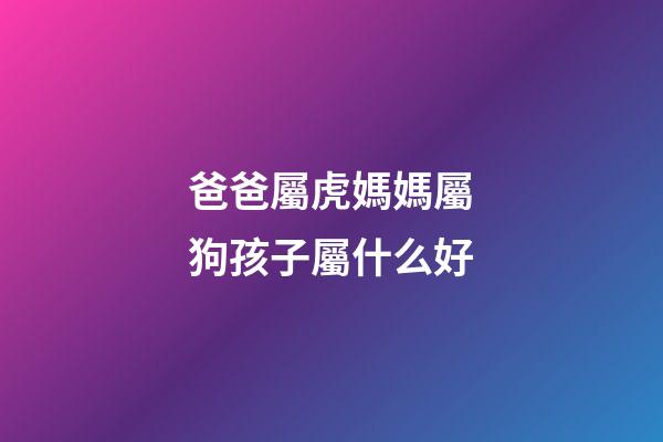 爸爸屬虎媽媽屬狗孩子屬什么好
