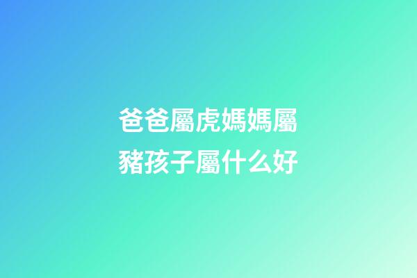 爸爸屬虎媽媽屬豬孩子屬什么好