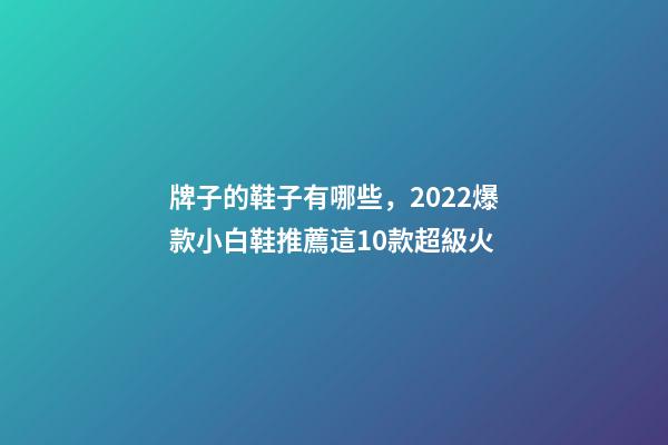 牌子的鞋子有哪些，2022爆款小白鞋推薦這10款超級火-第1張-觀點-玄機派