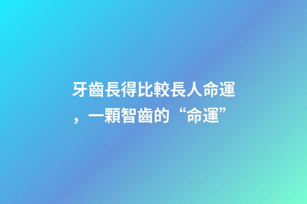 牙齒長得比較長人命運，一顆智齒的“命運”-第1張-觀點-玄機派