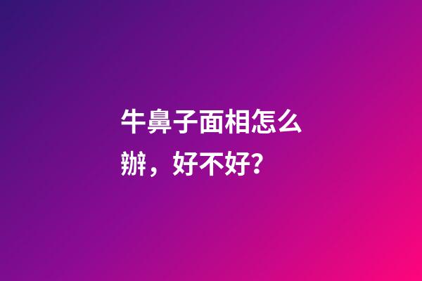 牛鼻子面相怎么辦，好不好？