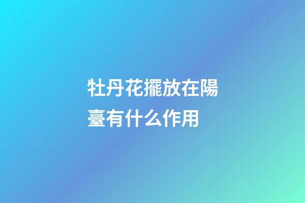 牡丹花擺放在陽臺有什么作用